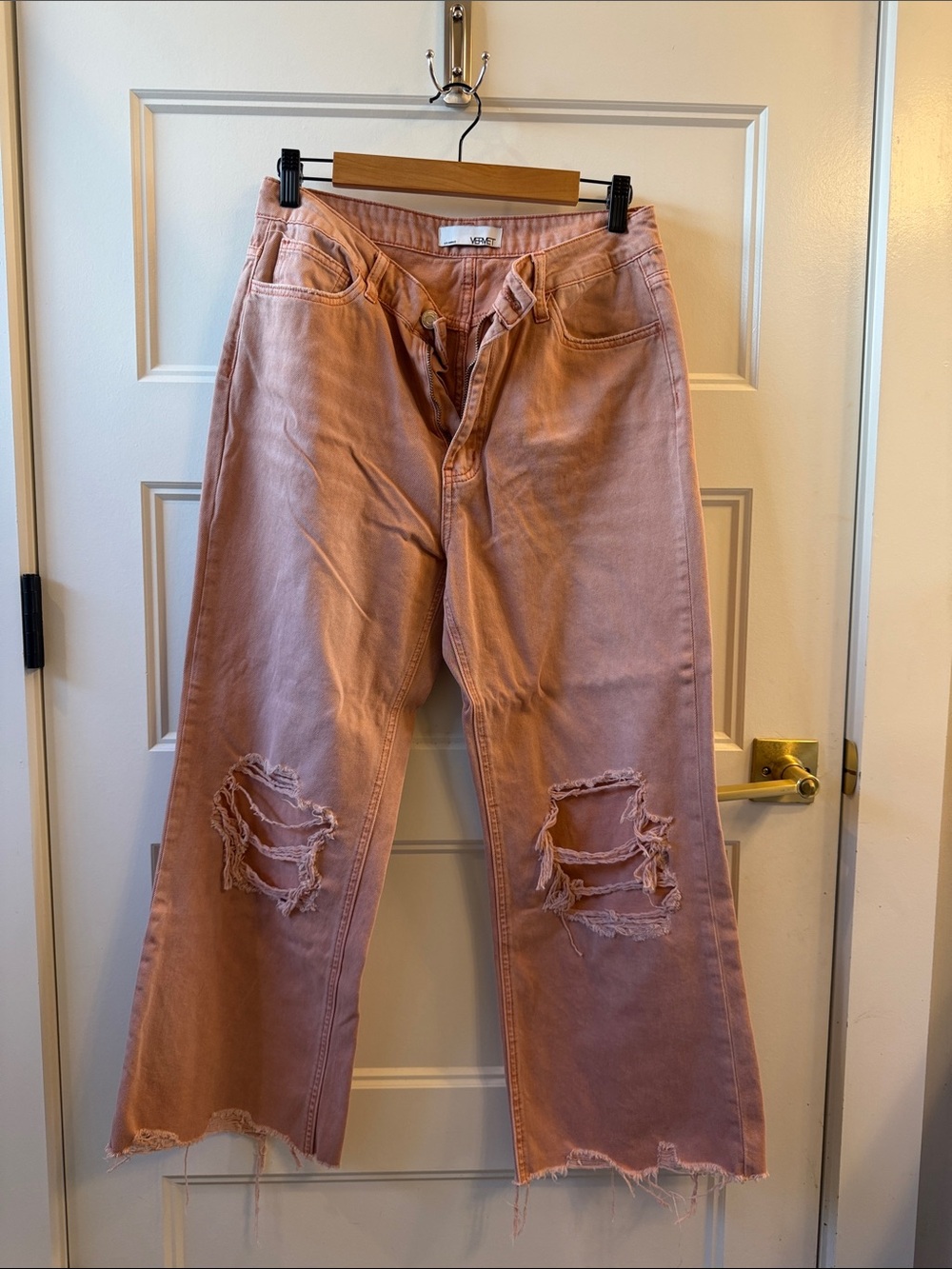 Vervet Wide-Leg cropped Pink Jeans